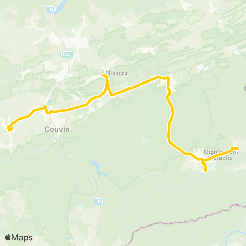 TEC Pesche - Couvin - le Mesnil map