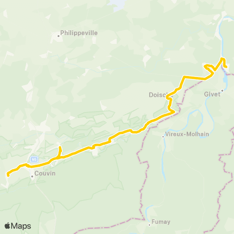 TEC Pesche - Couvin - Mazée - Heer map