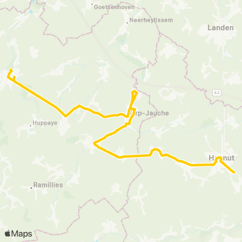 TEC Hannut - Jauche - Jodoigne map