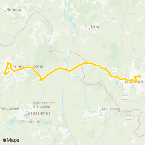 TEC Nivelles - Ronquières - Braine-le-Comté map