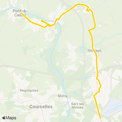 TEC Jumet (Madeleine) - Pont-À-Celles (Pl.) map