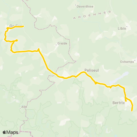 TEC Gedinne - Paliseul - Bertrix map