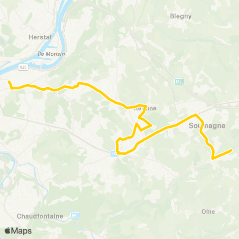 TEC Liège - Jupille - Retinne - Fléron - Soumagne map