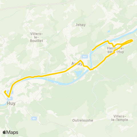 TEC Huy - Amay - Hermalle - Flône map