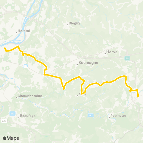 TEC Liège - Jupille - Fléron - Soumagne - Verviers map