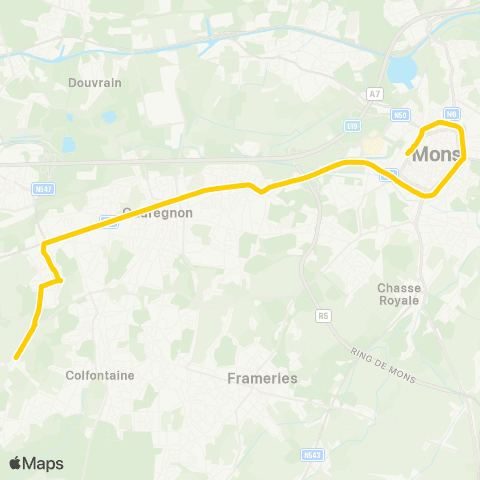 TEC Mons - Hornu Berchon map