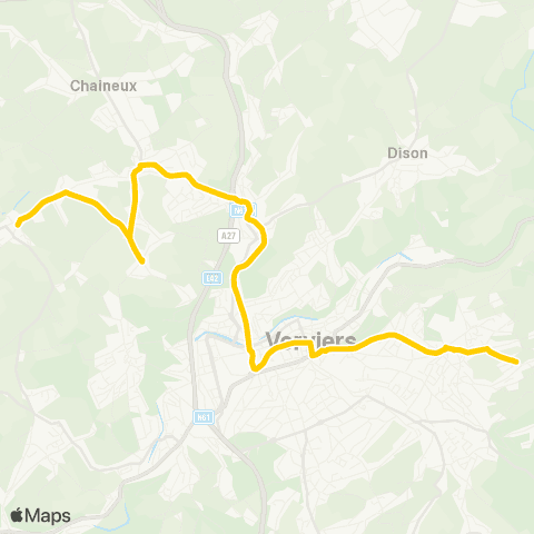 TEC Stembert - Pl. Verte - Harmonie - Dison - Rechain map