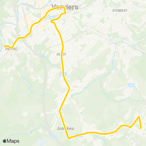 TEC Ensival - Pl. Verte - Heusy - Jehanster map