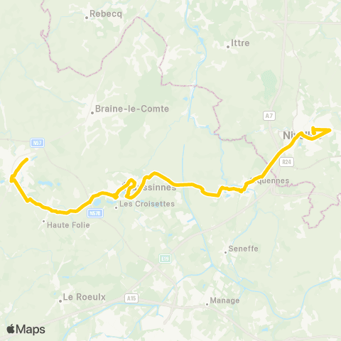 TEC Manage / Nivelles - Soignies map
