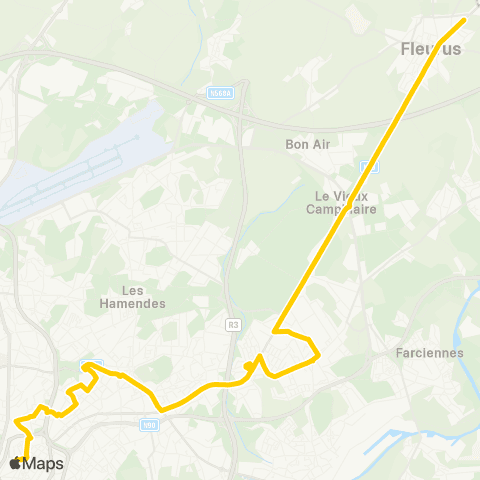 TEC Fleurus - Charleroi map