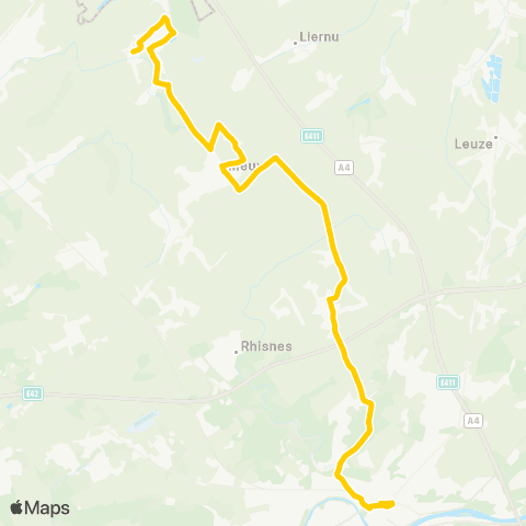 TEC Namur - Bovesse map
