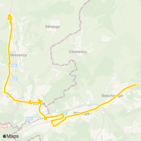 TEC Bascharage - Differt map