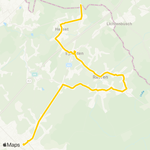 TEC Eupen - Raeren - Eynatten - Köpfchen / Lichtenbusch map