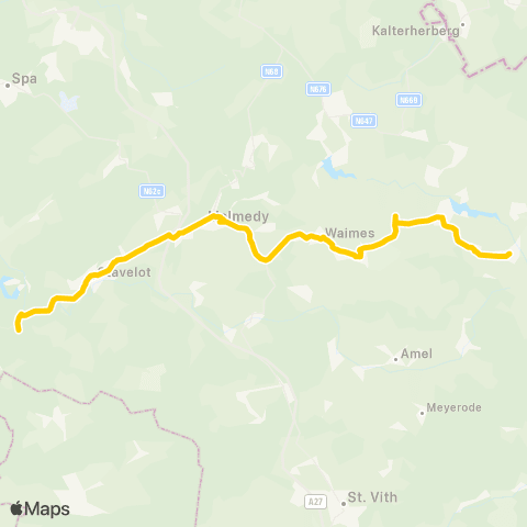 TEC Trois-Ponts - Waimes - Büllingen map