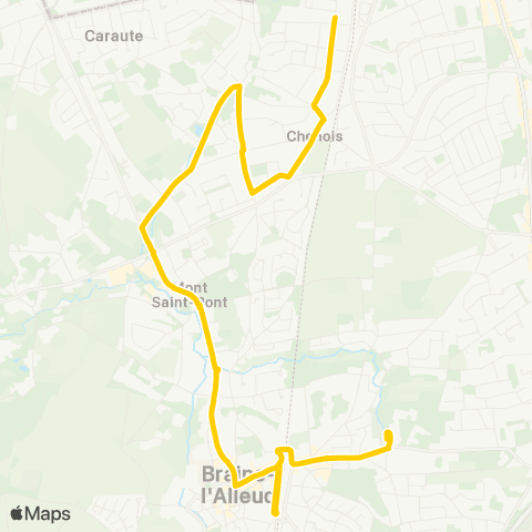 TEC Braine-l'Alleud - Chenois - Waterloo map