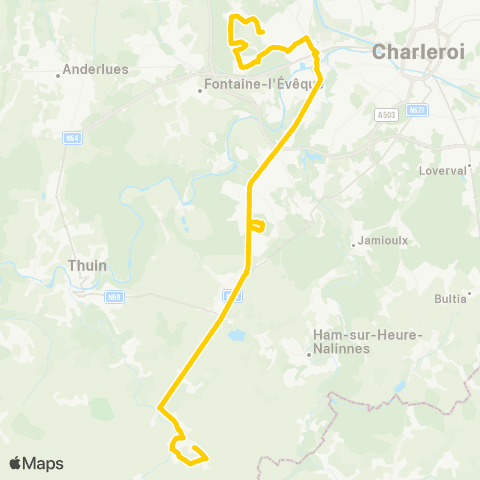 TEC Goutroux (Pairotte) - Gozée - Thuillies map