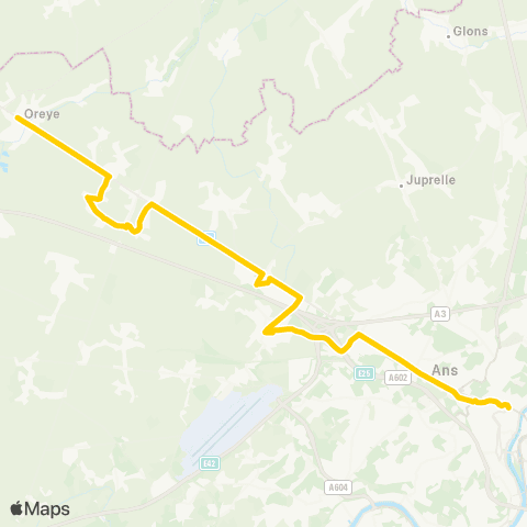TEC Liège - Ans - Awans - Hognoul - Oreye map
