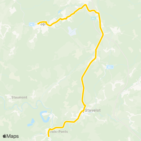 TEC Spa - Malchamps - Stavelot - Trois-Ponts map