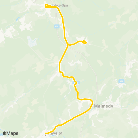 TEC Tiège - Sart - Hockai - Stavelot - Trois-Ponts map