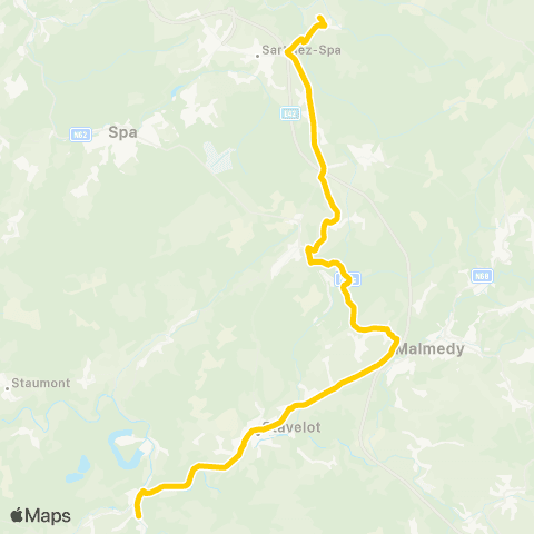 TEC Solwaster - Ster - Burnenville-Stavelot-Trois-Ponts map