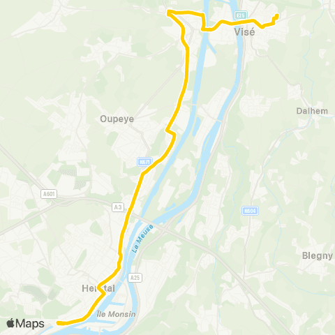 TEC Liège - Herstal - Vivegnis - Haccourt - Visé map