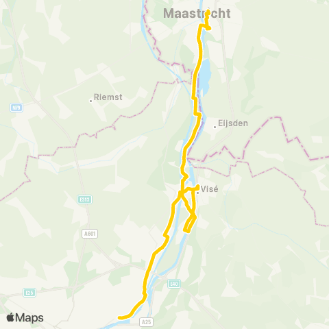 TEC Liège - Hermalle - Visé - Maastricht map