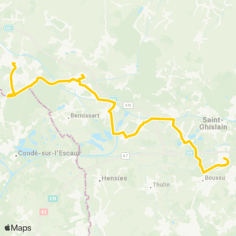 TEC Saint-Ghislain - Péruwelz map