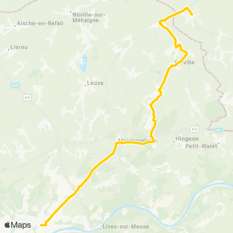 TEC Namur - Meeffe map