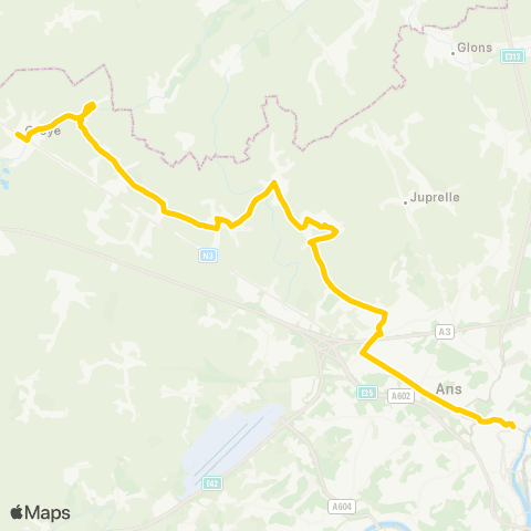 TEC Liège - Ans - Alleur - Othée - Oreye map