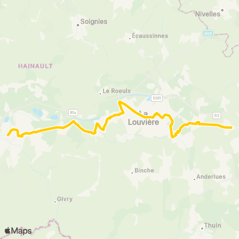 TEC Mons - Trazegnies map