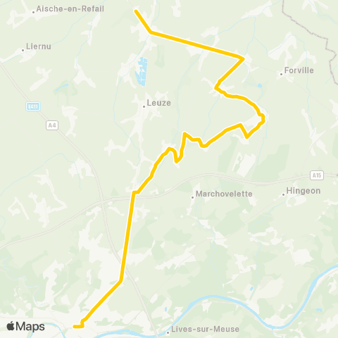 TEC Namur - Eghezée map