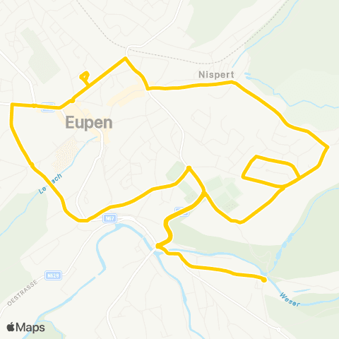 TEC Eupen - Nispert - Eupen map