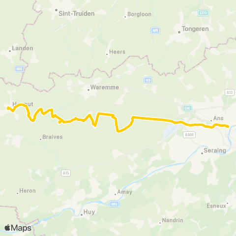 TEC Liège - Bierset - Omal - Hannut map