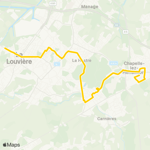 TEC Chapelle-Lez-Herlaimont Cité - la Louvière map