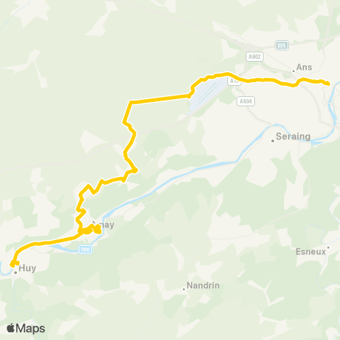 TEC Liège - Bierset - Stockay - Amay - Huy map