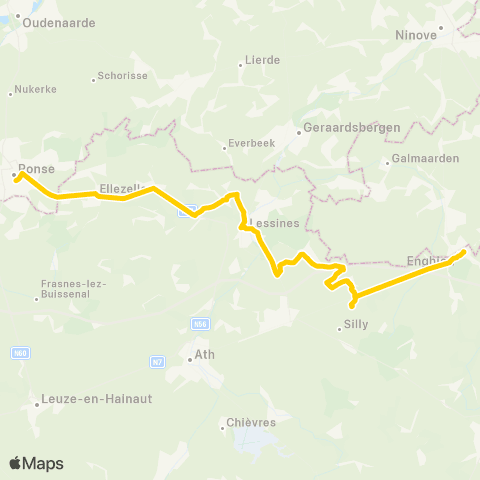TEC Ronse / Renaix - Enghien / Edingen map