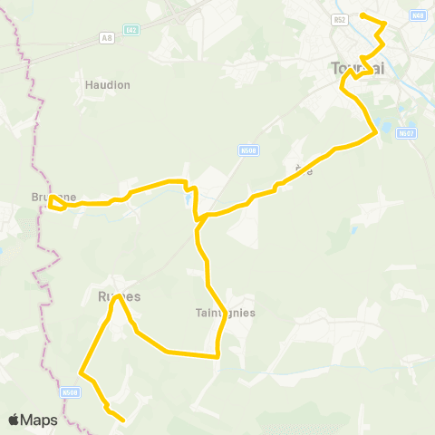 TEC Tournai - la Glanerie map