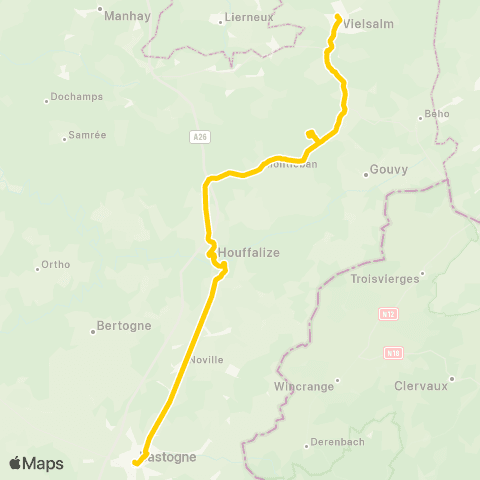 TEC Bastogne - Houffalize - Gouvy - Vielsalm map
