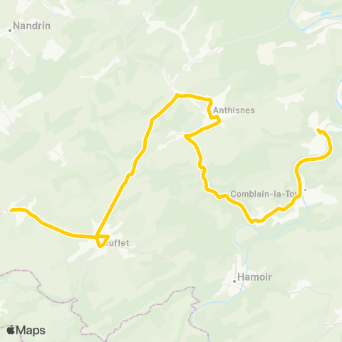 TEC Warzée - Hody - Anthisnes - Comblain map