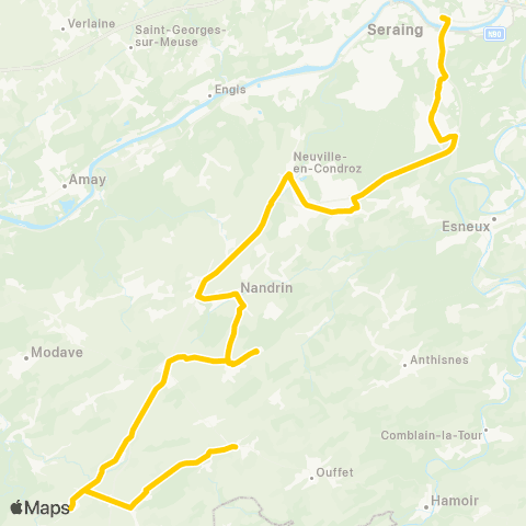 TEC Liège - Boncelles - Neuville - Tinlot - Warzée map