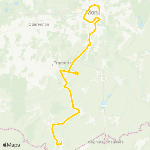 TEC Mons - Aulnois map