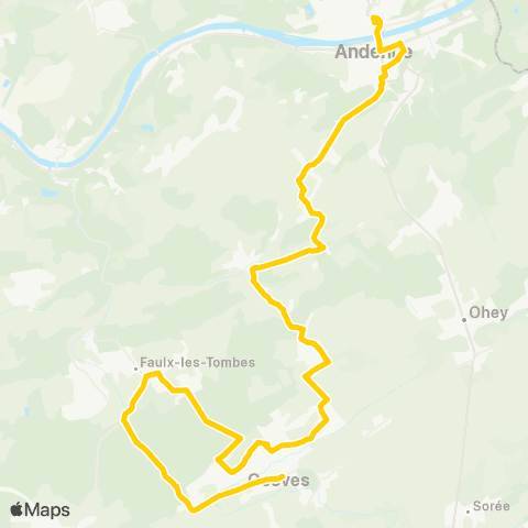 TEC Proxibus de Gesves map