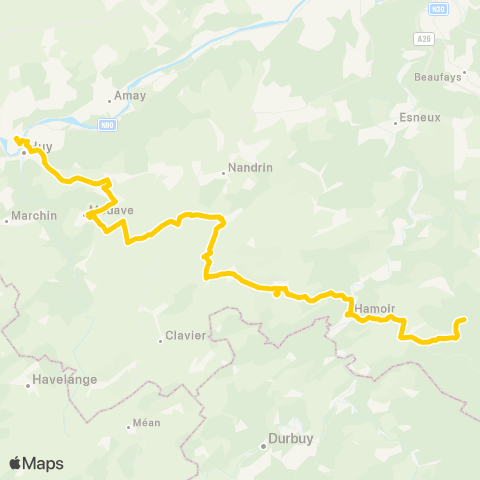 TEC Huy - Strée - Ouffet - Hamoir map