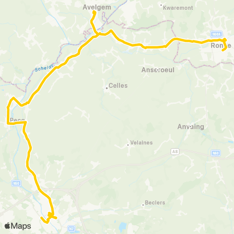 TEC Tournai - Renaix / Ronse map