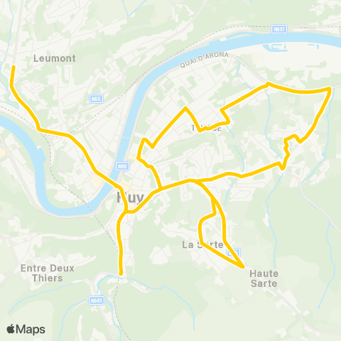 TEC Huy - Tihange - Statte - Wanze map