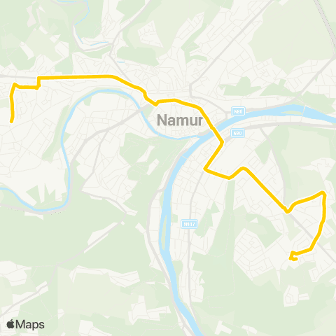 TEC Belgrade - Jambes - Erpent map