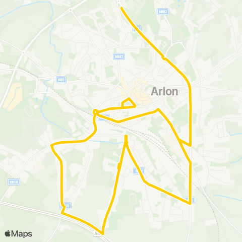 TEC Arlon - Semois (Ligne Urbaine) map