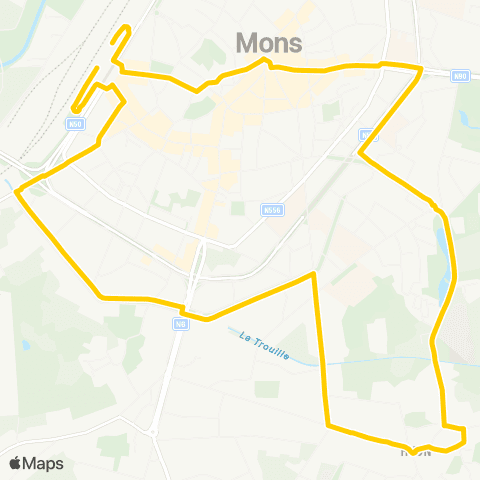 TEC Mons Centre-Ville - Hyon map