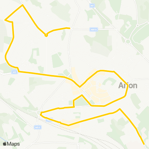 TEC Arlon - Galgenberg (Ligne Urbaine) map