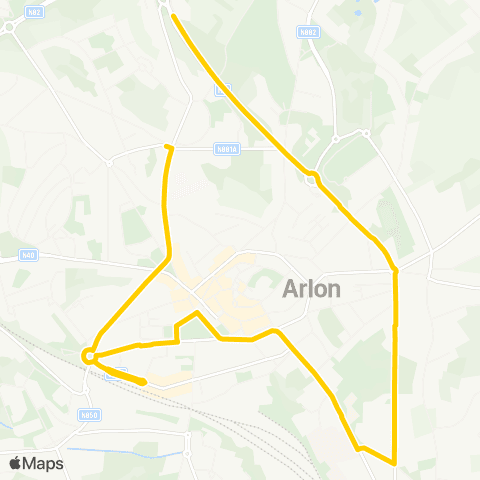 TEC Arlon - Clinique (Ligne Urbaine) map